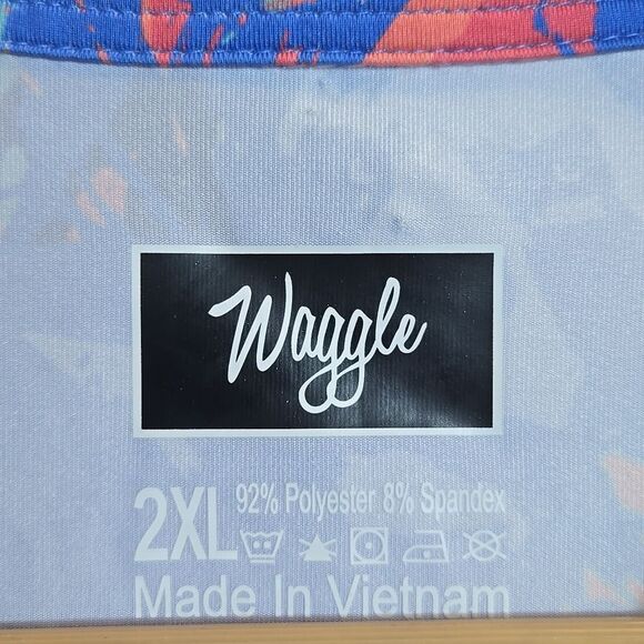 Waggle Men's Clubhouse King Golf Polo Shirt 2XL Lion Tropical Print Short Sleeve - Picture 4 of 10